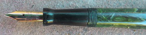 WAHL EVERSHARP ROLLER CLIP, LEVER FILLING, TALL, JADE GREEN FOUNTAIN PEN WITH FINE FLEXIBLE NIB